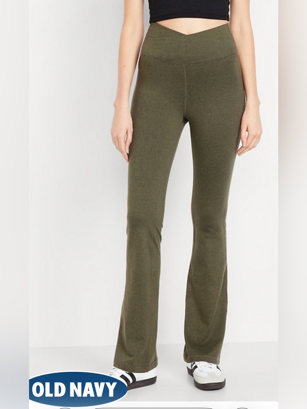 Old Navy Olive Green Wide-Leg Plus Sized Leggings